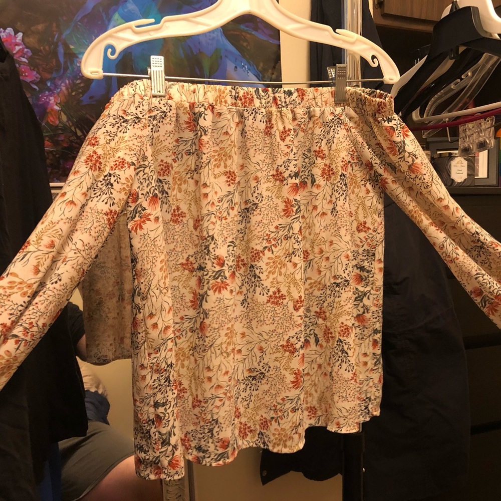 Forever 21 long-sleeve off-the-shoulder floral top
